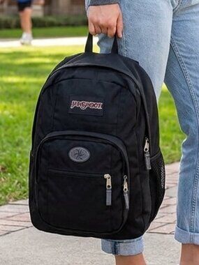 Jansport Airlift Backpack Multiple Zippers Large Black Hiking Outdoor Computer